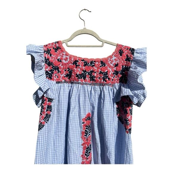 Mi Golondrina OLIVIA BLOUSE Olivia Cardo boho embroidered coastal size small - Picture 8 of 10